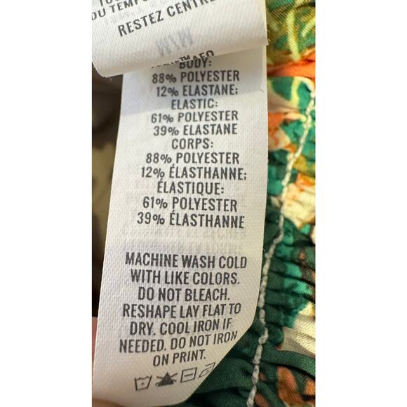 Aerie Real Me Tropical Print Smocked Running Shorts Medium - Picture 7 of 7